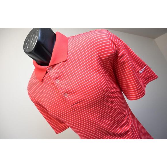 Nike Golf Polo Dri Fit Tour Performance Striped Athletic Stretch Mens Sz Medium - Picture 1 of 7